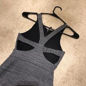 Gray zipper midi dress XS